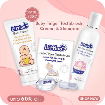 Baby finger toothbrush, cream, and shampoo - Littloo