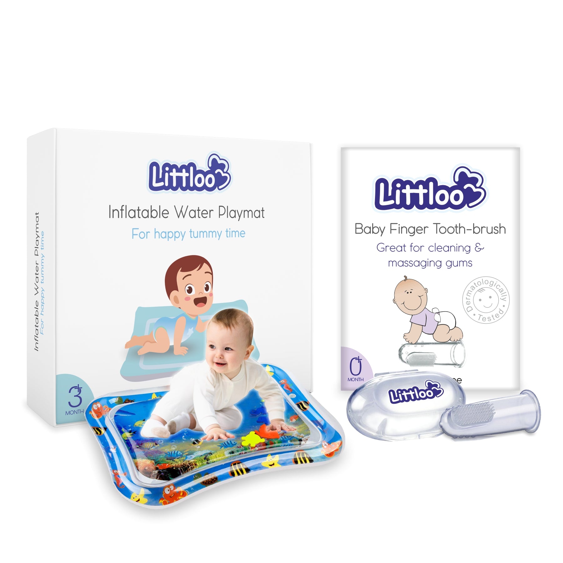 Water Play Mat and Finger Toothbrush - Littloo