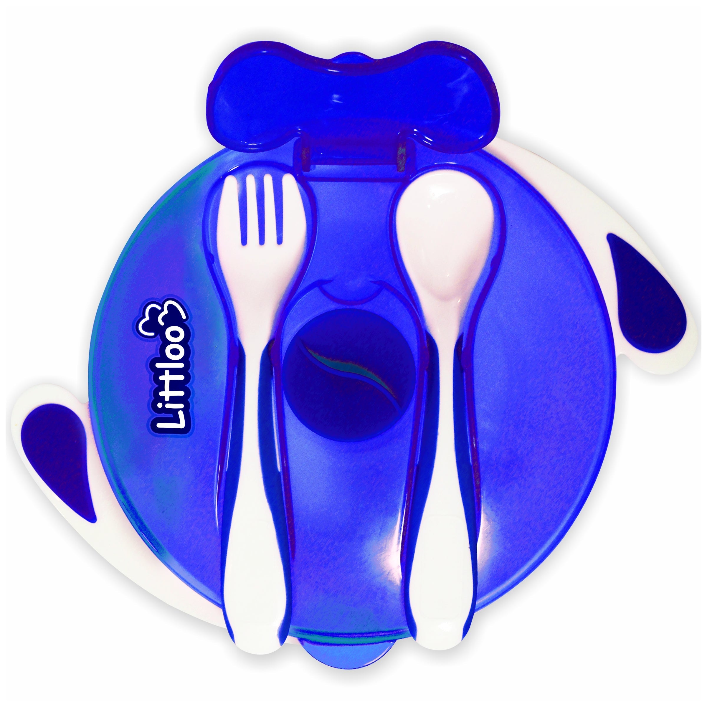 Littloo Feeding Bowl with Fork & Spoon | Blue - Littloo