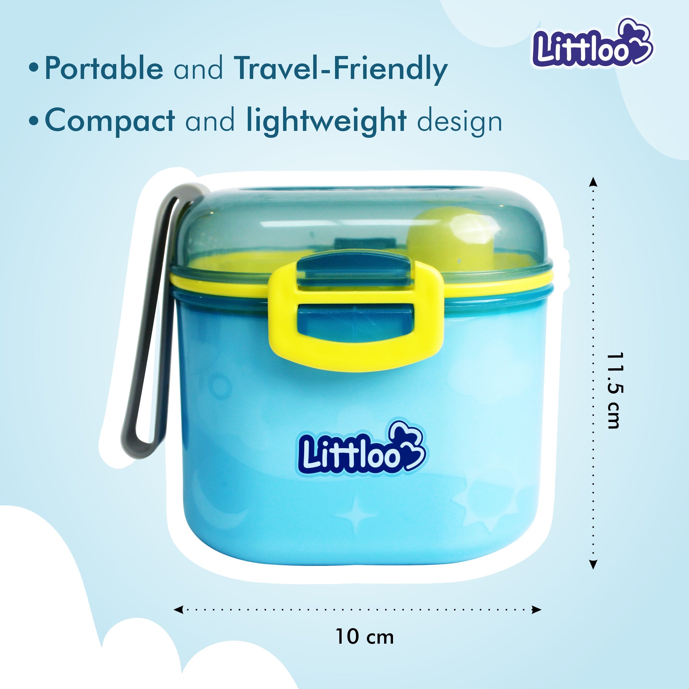 Littloo Baby Formula Box with Spoon and Fork | Blue - Littloo