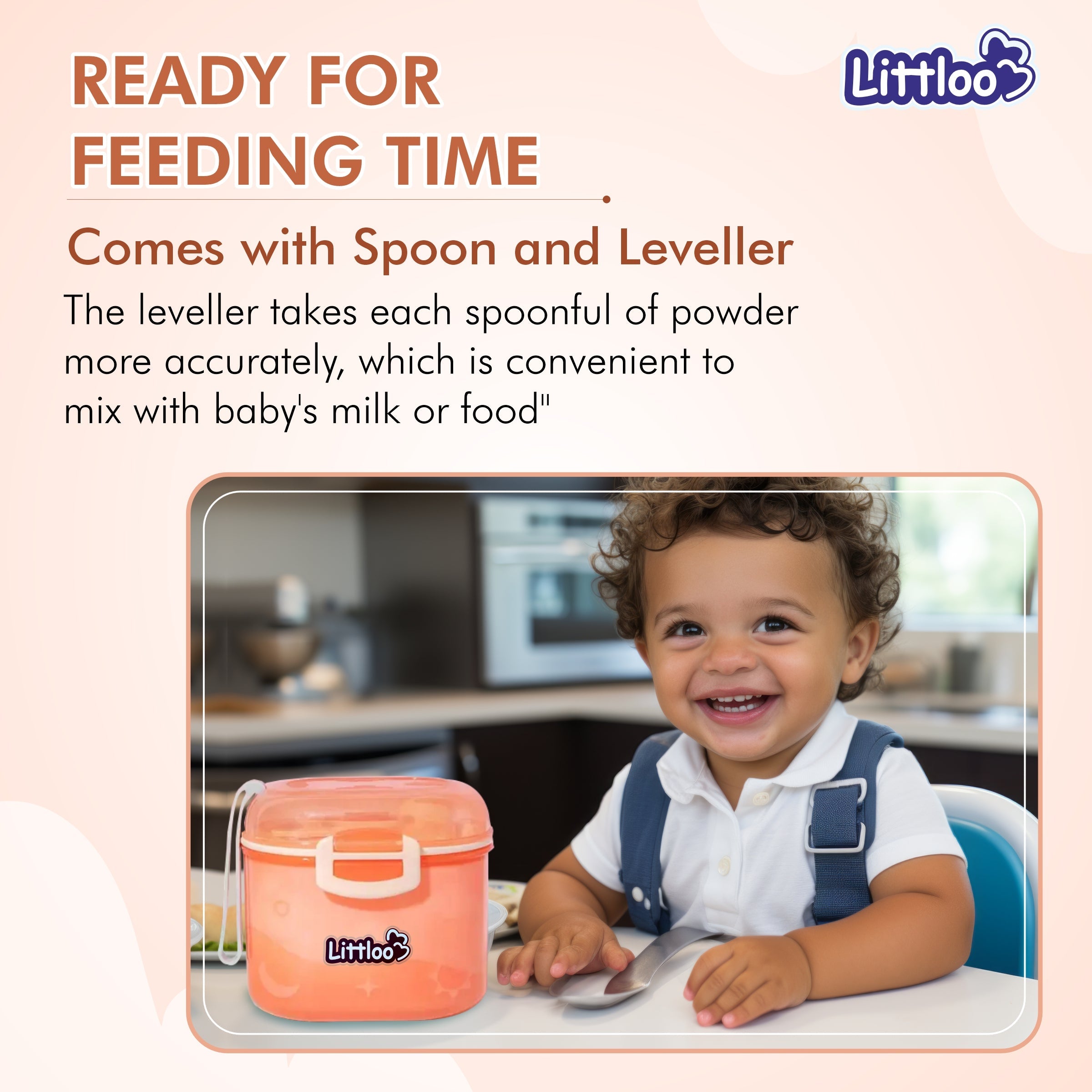 Littloo Baby Formula Box with Spoon and Fork | Pink - Littloo