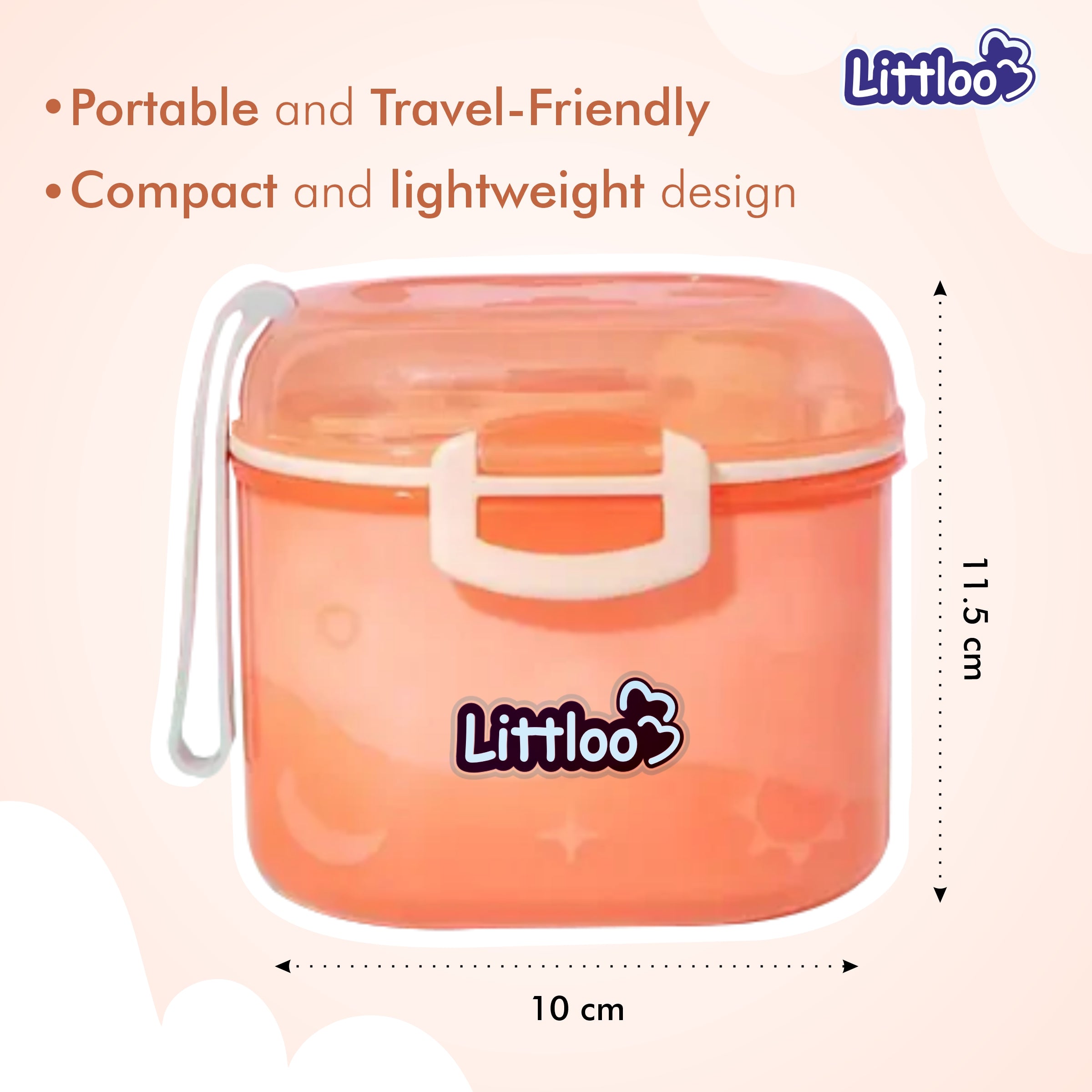 Littloo Baby Formula Box with Spoon and Fork | Pink - Littloo