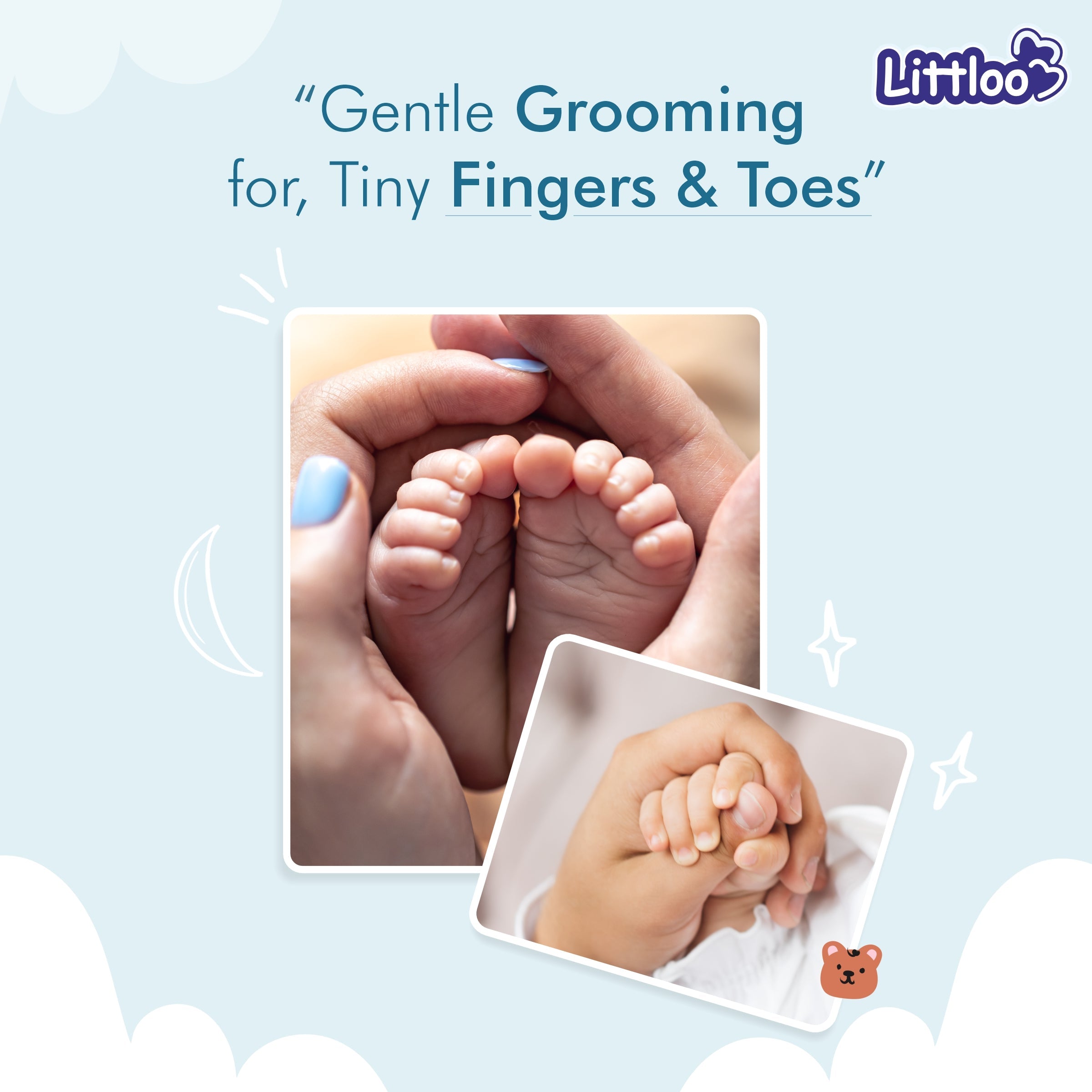 Littloo Baby Nail Clipper - Gentle and Precise Nail Care for Your Little One | Blue - Littloo