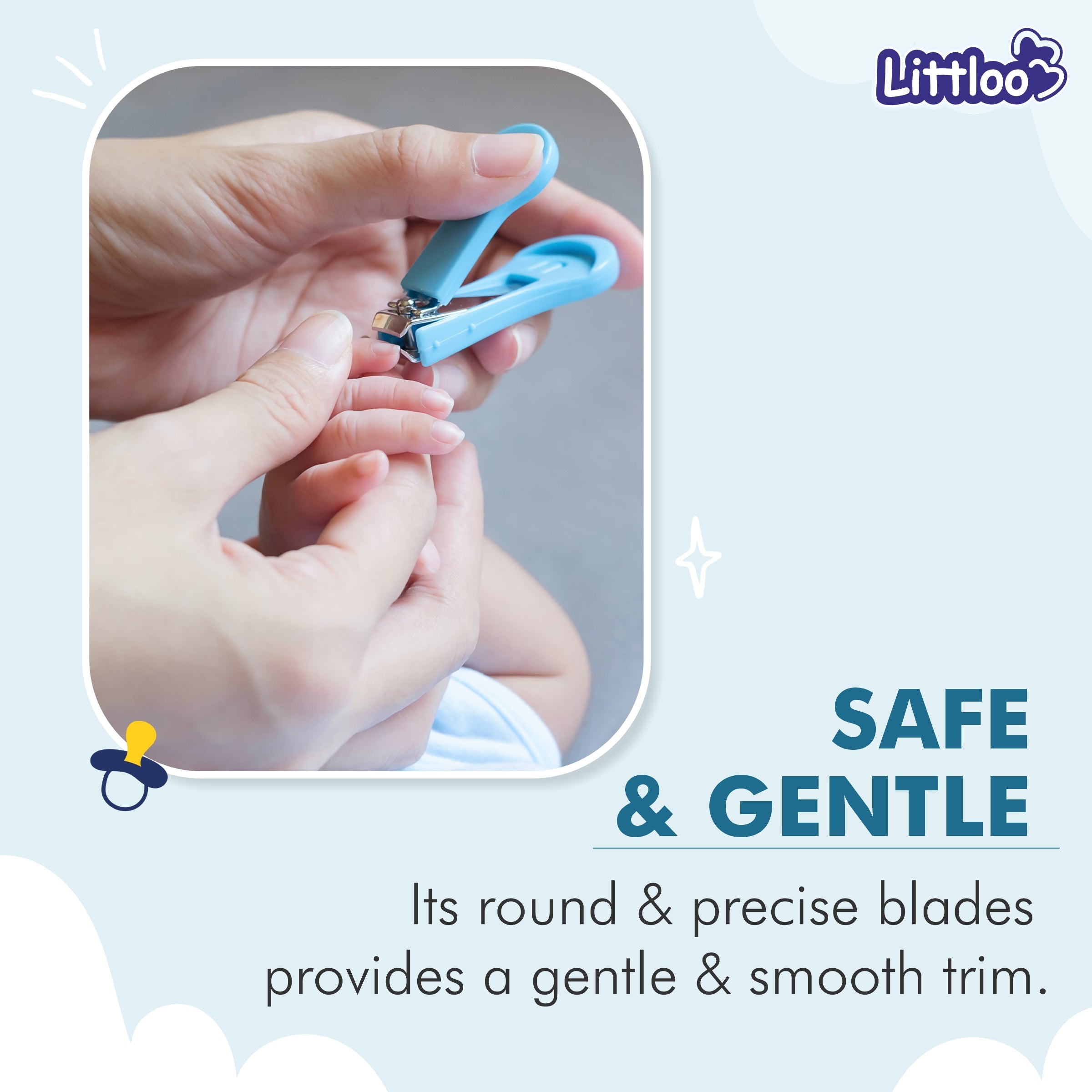 Littloo Baby Nail Clipper - Gentle and Precise Nail Care for Your Little One | Blue - Littloo