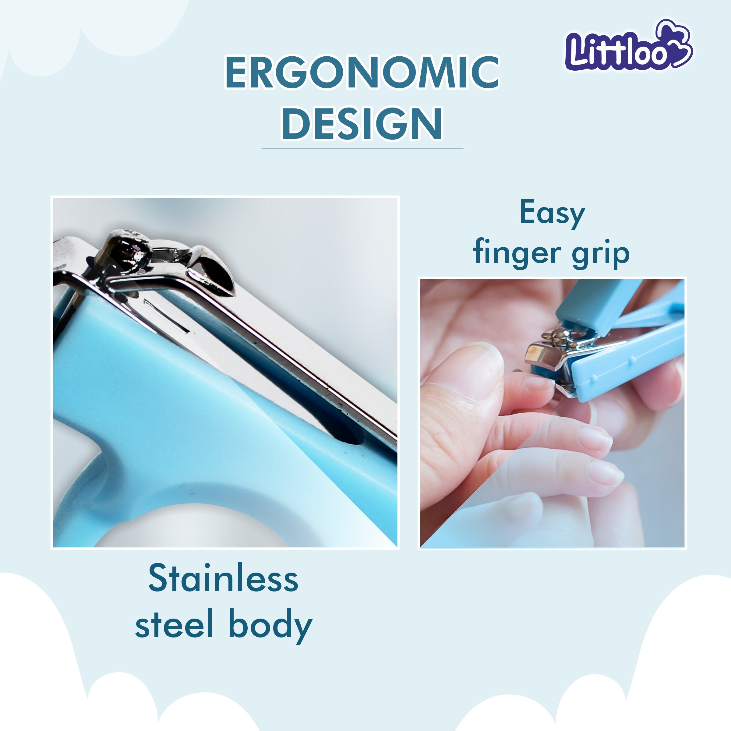 Littloo Baby Nail Clipper - Gentle and Precise Nail Care for Your Little One | Blue - Littloo