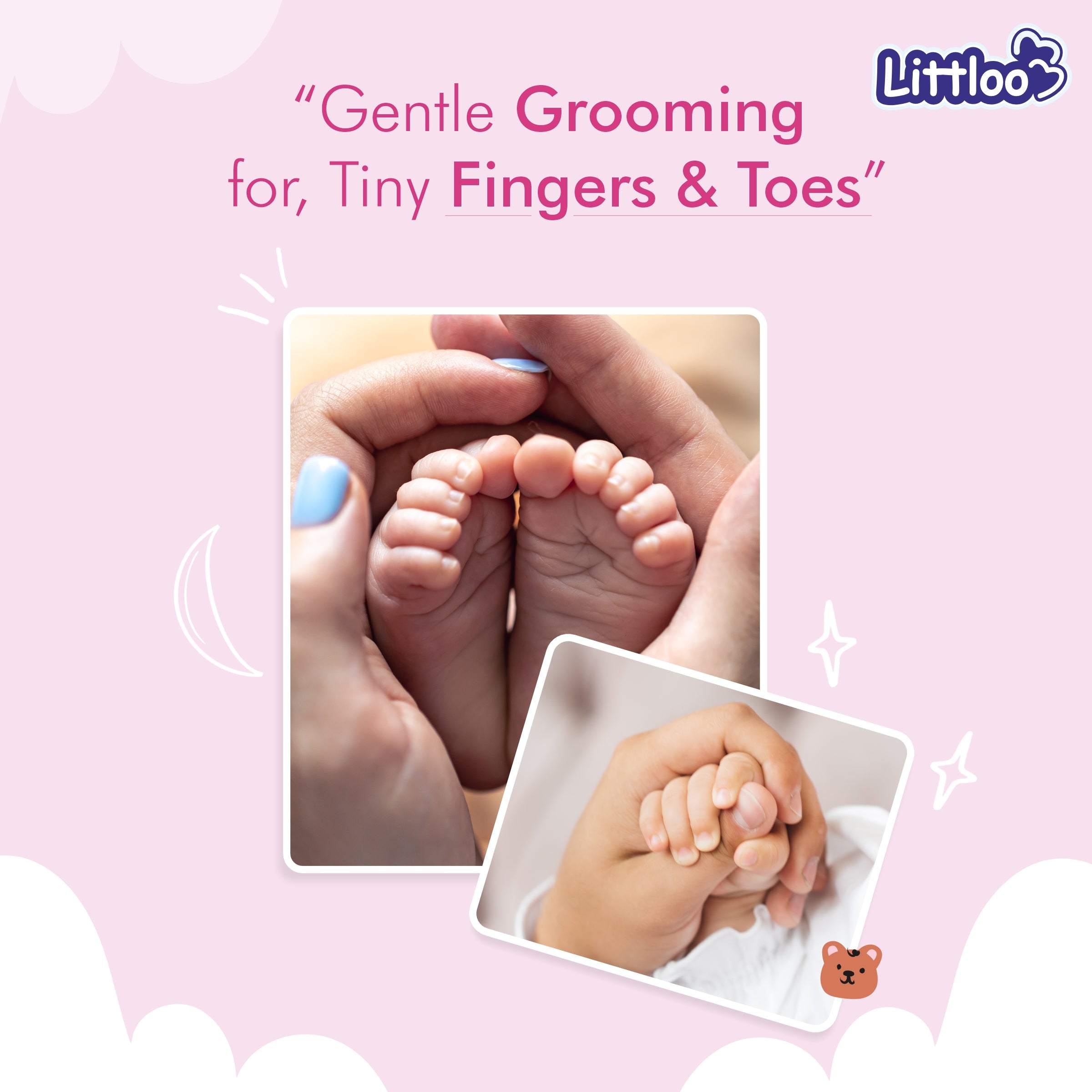 Littloo Baby Nail Clipper - Gentle and Precise Nail Care for Your Little One | Pink - Littloo