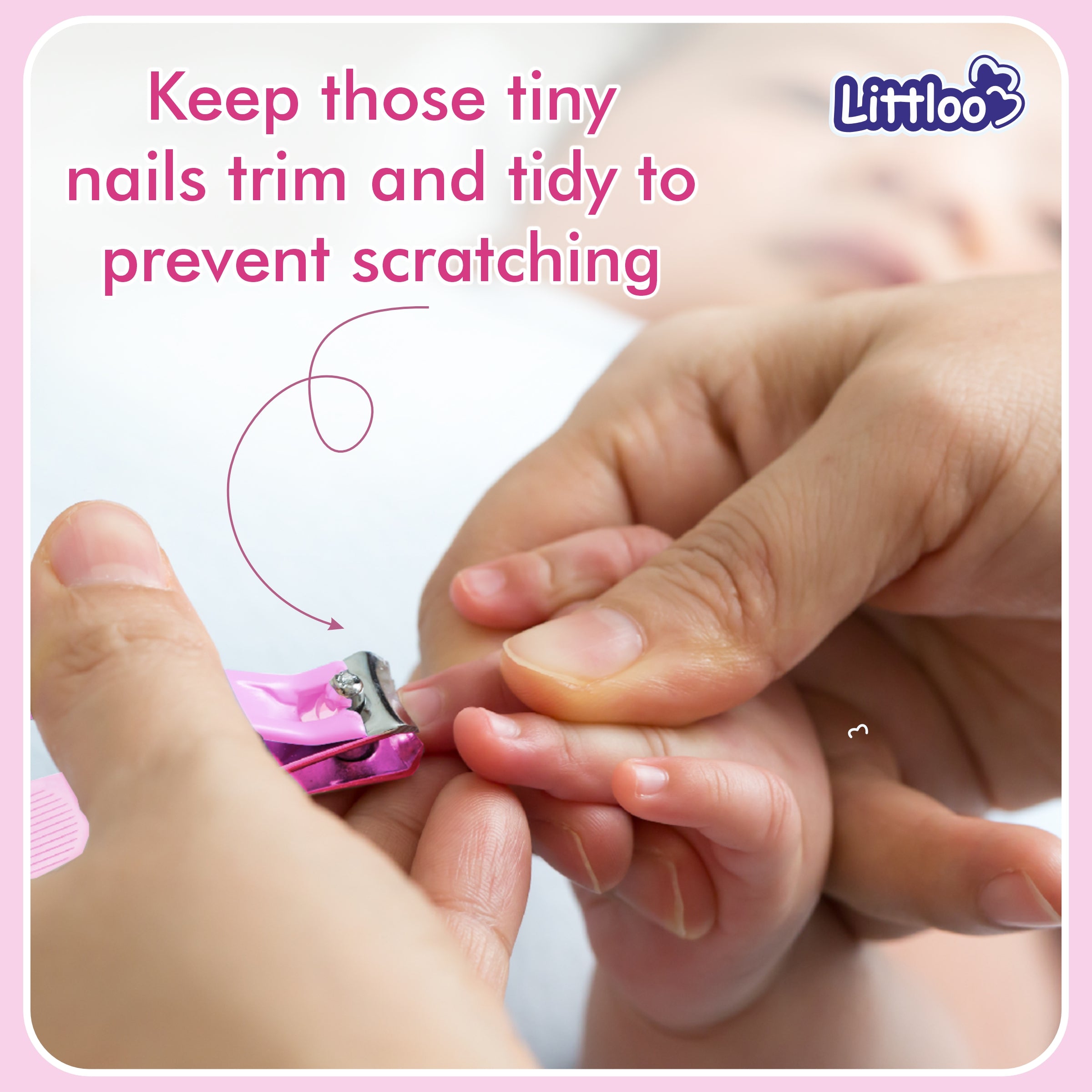 Littloo Baby Nail Clipper - Gentle and Precise Nail Care for Your Little One | Pink - Littloo