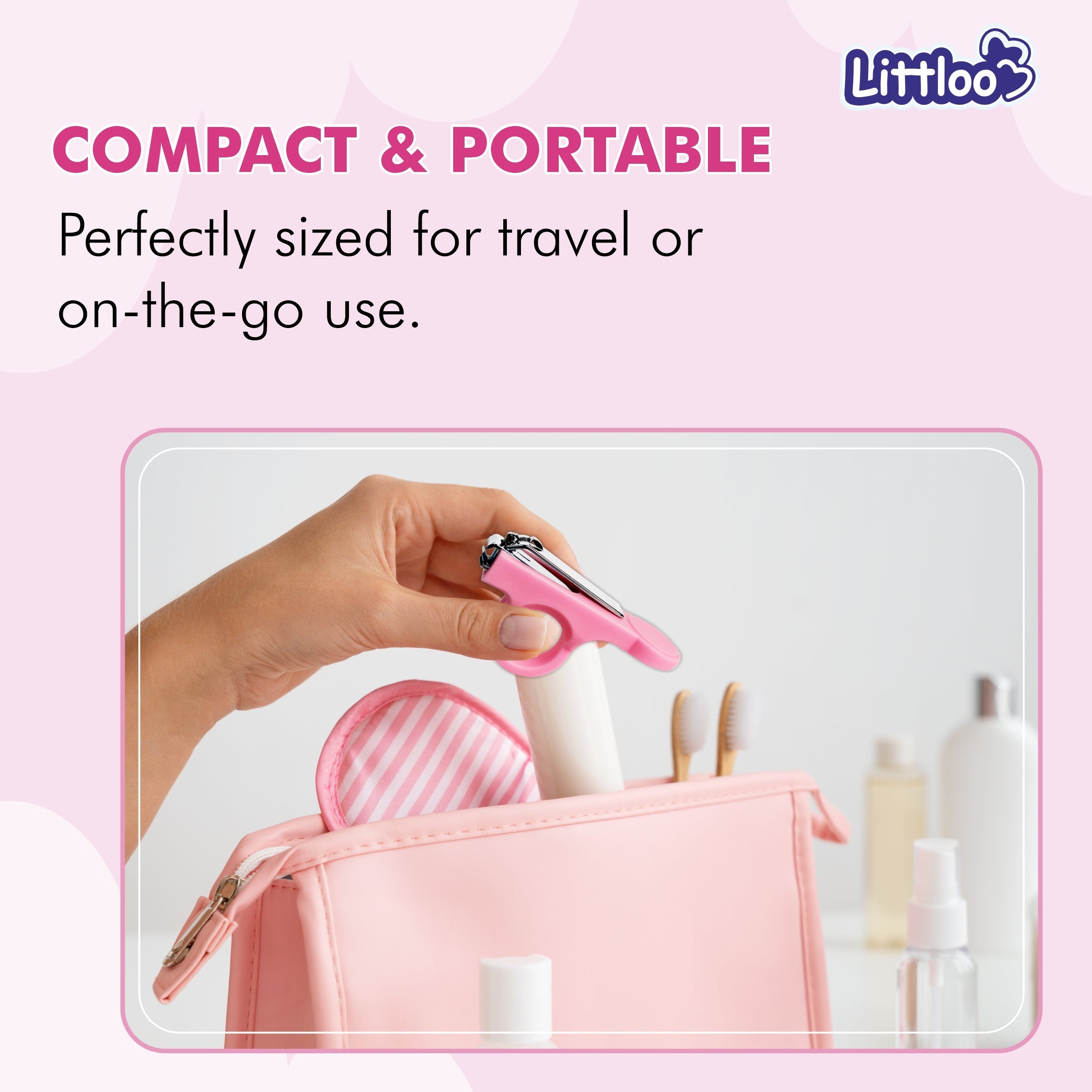 Littloo Baby Nail Clipper - Gentle and Precise Nail Care for Your Little One | Pink - Littloo