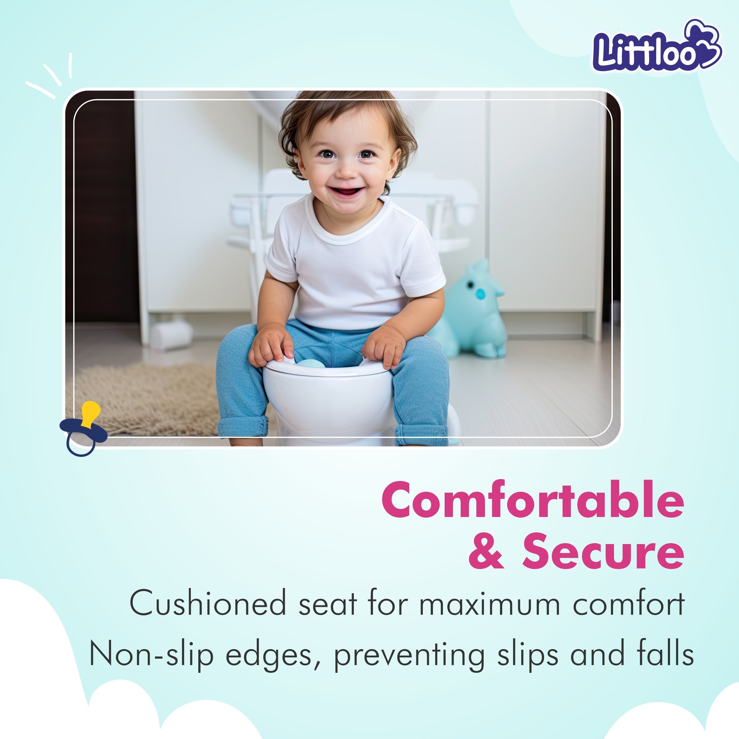 Littloo Baby Potty Seat - Comfort and Confidence for Your Toddler's Potty Training Journey - Blue - Littloo