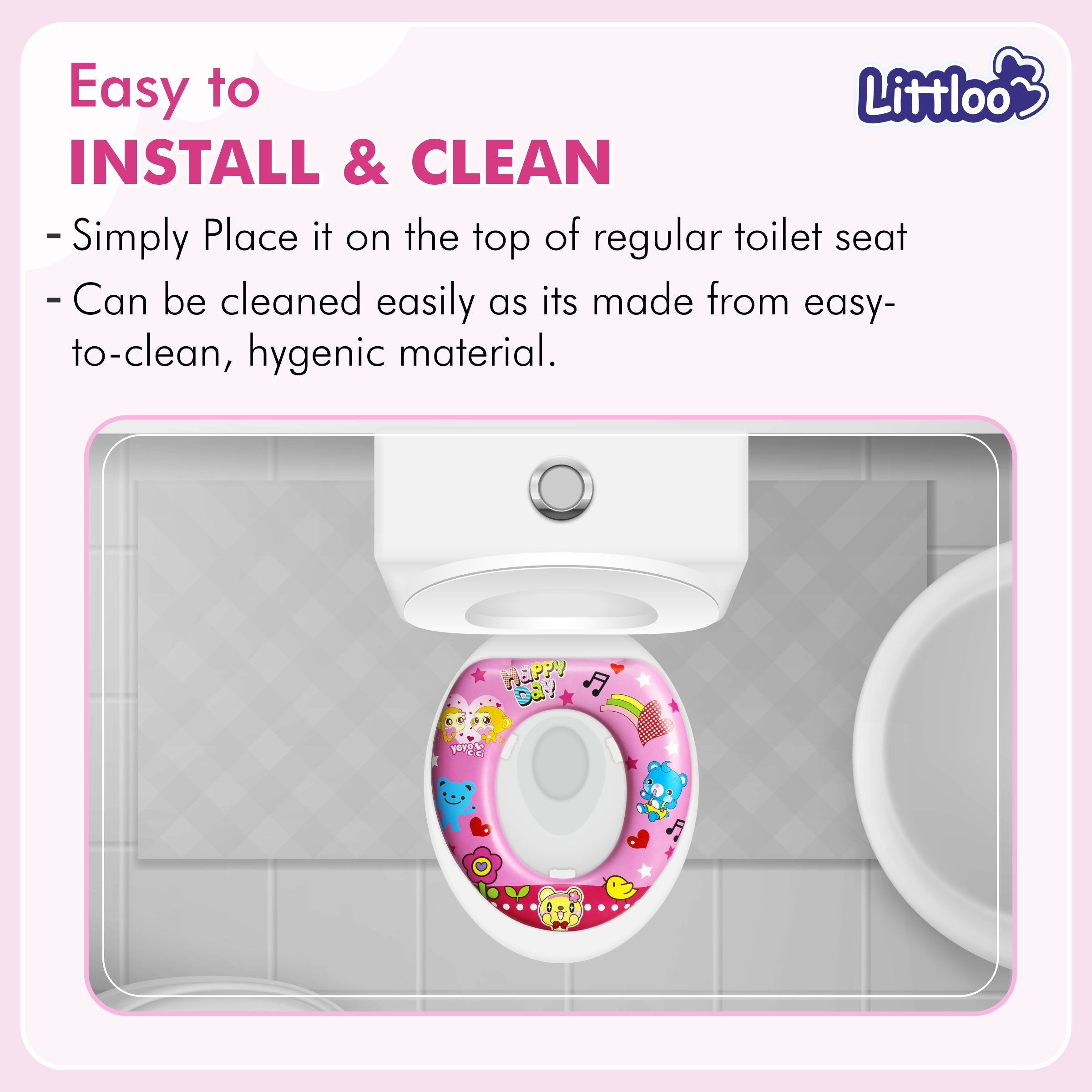 Littloo Baby Potty Seat - Comfort and Confidence for Your Toddler's Potty Training Journey - Pink - Littloo