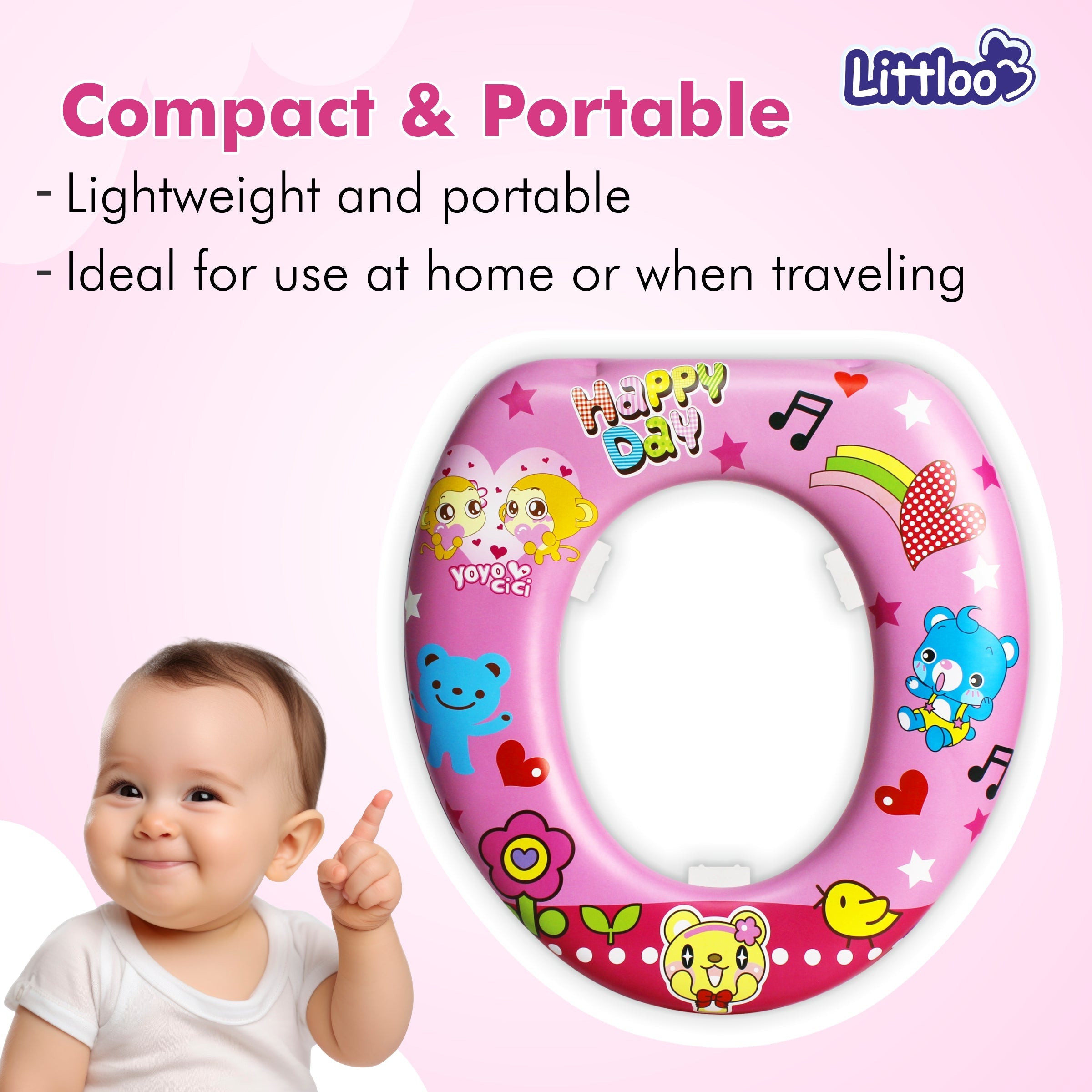 Littloo Baby Potty Seat - Comfort and Confidence for Your Toddler's Potty Training Journey - Pink - Littloo