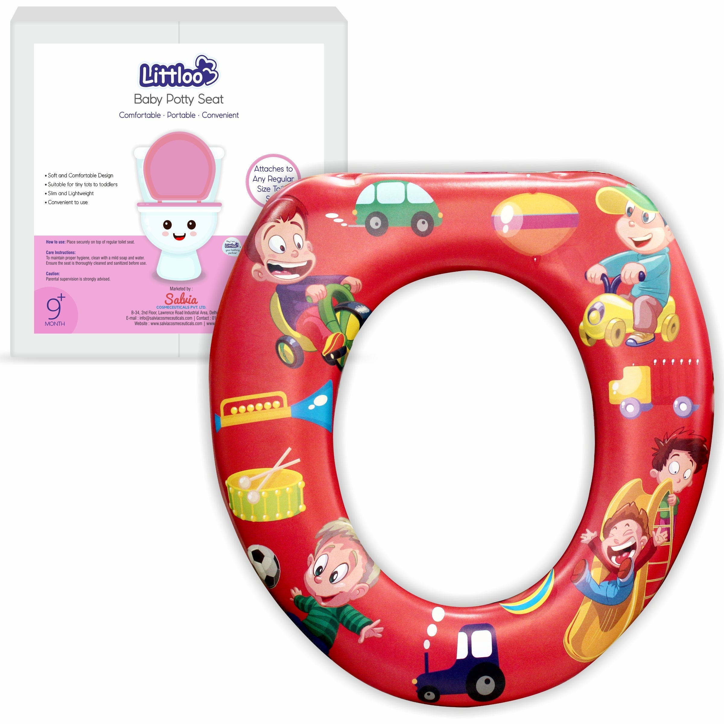 Littloo Baby Potty Seat - Comfort and Confidence for Your Toddler's Potty Training Journey - Red - Littloo