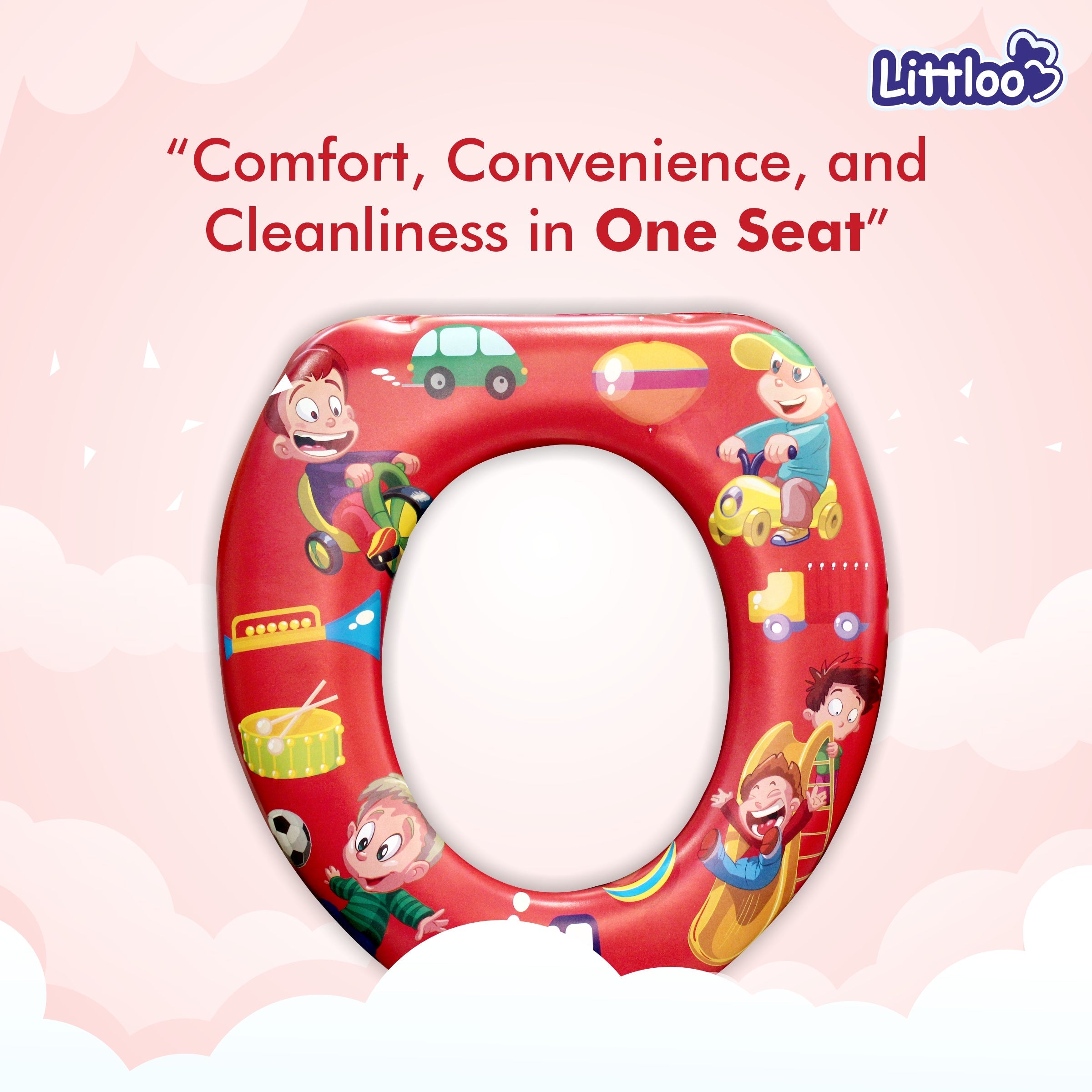 Littloo Baby Potty Seat - Comfort and Confidence for Your Toddler's Potty Training Journey - Red - Littloo