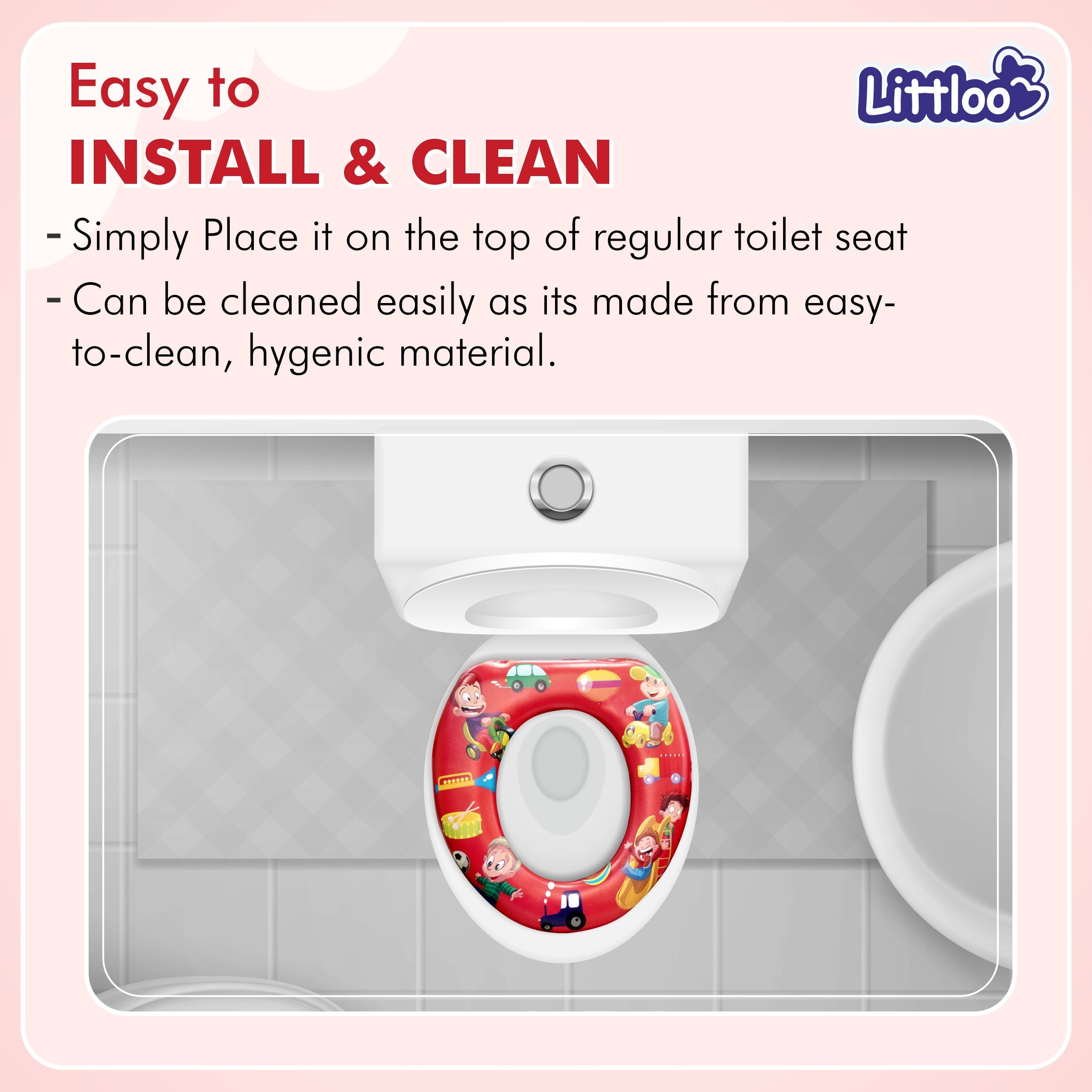 Littloo Baby Potty Seat - Comfort and Confidence for Your Toddler's Potty Training Journey - Red - Littloo