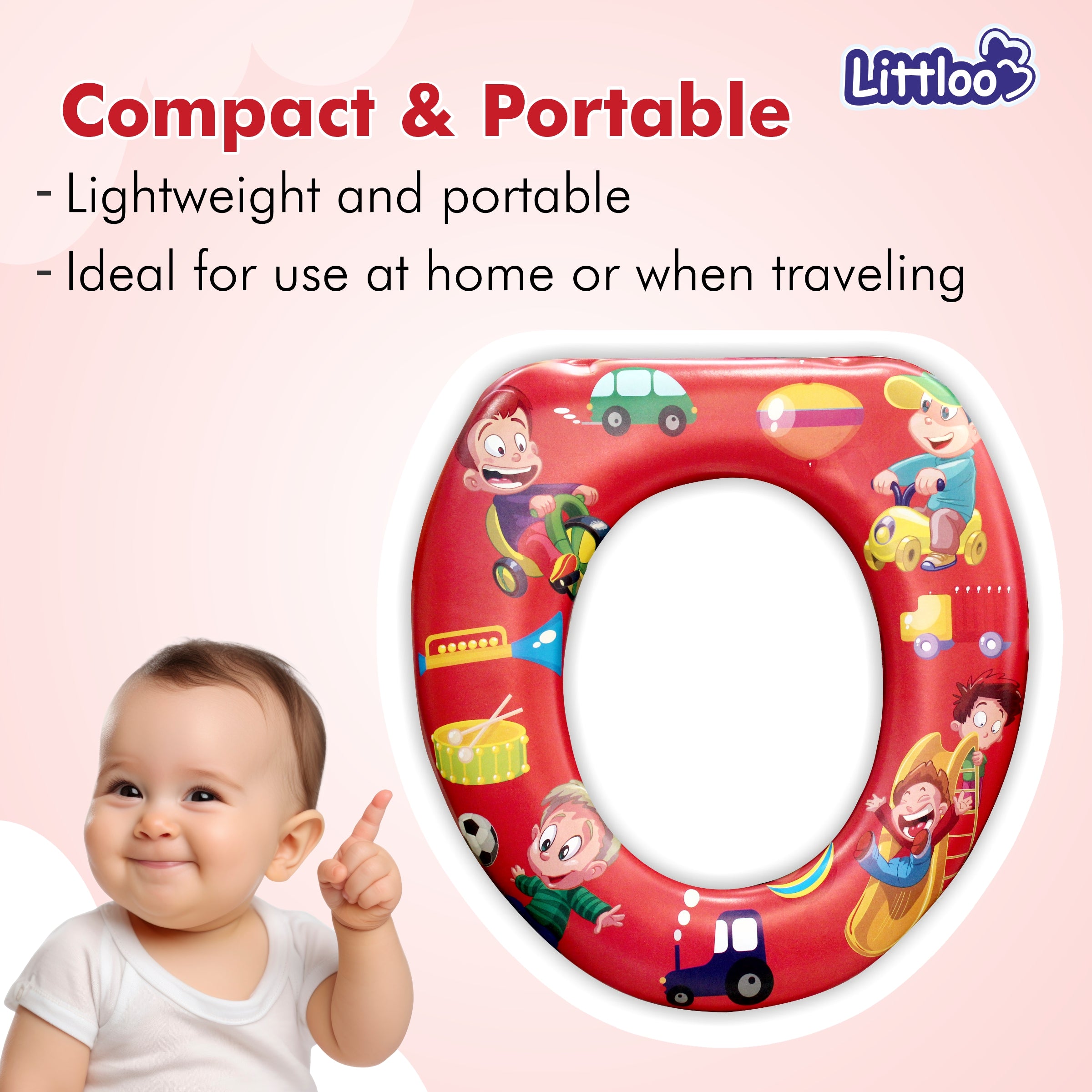 Littloo Baby Potty Seat - Comfort and Confidence for Your Toddler's Potty Training Journey - Red - Littloo