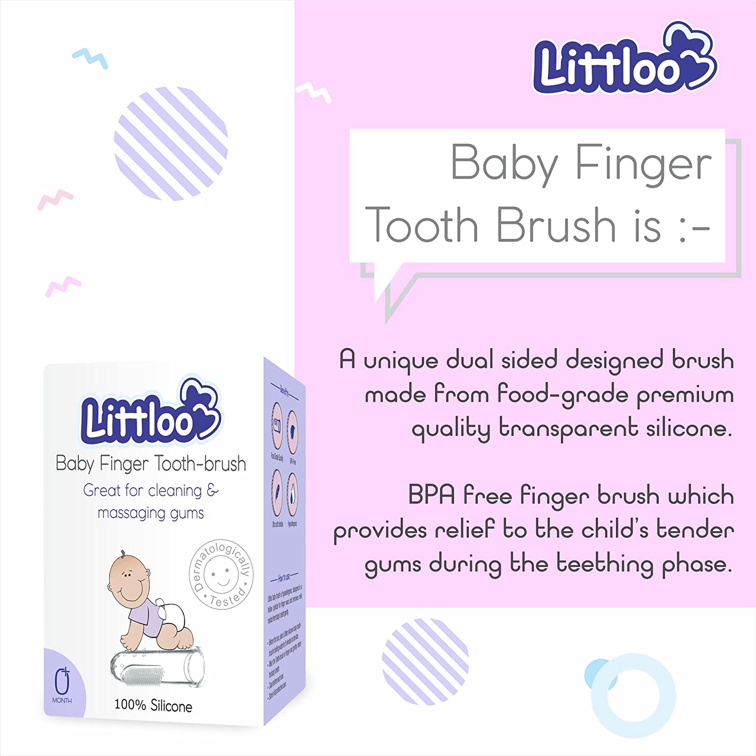 Littloo Finger Toothbrush Pack of 1 - Littloo